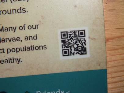 QR code on a sign for additional information